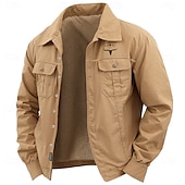 cheap Men&#039;s Western Shirts-Men&#039;s Cow Print Shirt Work Shirt Western Shirt Long Sleeve Casual Sports &amp; Outdoor Going out Fall Winter Turndown Button-Down Black Army Green Khaki
