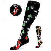abordables Calcetines de running-Calcetines de yoga Calcetines de Navidad 1 Par Hombre Mujer Calcetines de compresión A prueba de resbalones Transpirable Reductor del Sudor Cómodo Entrenamiento de gimnasio Baloncesto Fútbal