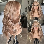 economico Parrucche lace front capelli veri-Capelli umani di Remy 13x4 Pizzo Frontale Parrucca Parte libera Peruviano Ondulato Biondo Marrone Multicolore Parrucca 130% 150% Densità dei capelli Capelli schiariti Capelli evidenziati / balayage