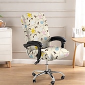 cheap Office Chair Cover-Floral Printed Office Chair Cover High Back Dining Chair Cover Stylish and Stretchy Slipcover Durable Furniture Protector for a Comfortable and Elegant Workspace Decor