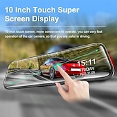 cheap Car DVR-Touch Screen Mirror 1080P Dash Camera Car DVR Mirror Front and Rear Dual Lens Camera Dashcam HD 1080P Rear View Mirror 1080P Dash Cam Video Camera
