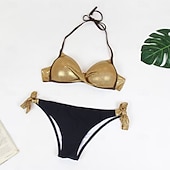 abordables Bikini-Femme Maillots de Bain Bikinis Maillot de bain Vacances Mode Couleur unie Sans Manches Maillots de bain