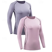 cheap Women&#039;s Running Tee &amp; Tank Tops-Women&#039;s Running T-Shirt Long Sleeve Tee Tshirt Casual Athleisure Fall Breathable Quick Dry Gym Workout Running Walking Sportswear Activewear Solid Colored Black White Pink