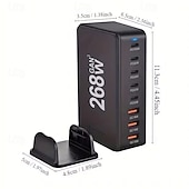 olcso USB-elosztók-268w-os asztali gan töltő 8 portos usb típusú c pd töltő gyorstöltés 3.0 usb típusú c gyorstöltő mobil usb töltő