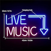 Недорогие Неоновые LED огни-живая музыка неоновая вывеска светодиодная, большая синяя &amp;розовый неоновый свет для студии, бара, спальни, вечеринки, декора стен клуба - питание от USB