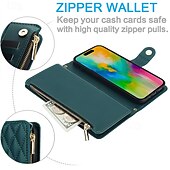 levne Pouzdra pro iPhone-telefon Carcasă Pro iPhone 16 Pro Max Plus iPhone 15 Pro Max Plus iPhone 14 13 12 11 Pro Max Plus Mini iPhone 14 Pro Max iPhone 13 12 11 Pro Max Zadní kryt se stojánkem Zip s Lanyardem Retro TPU PU