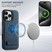 abordables Carcasas iPhone-teléfono Funda Para iPhone 16 Pro Max Plus iPhone 15 Pro Max Plus iPhone 14 13 12 Pro Max Plus iPhone 14 Pro Max iPhone 13 12 Pro Max Funda Trasera con Soporte Magnética Soporte de carga inalámbrica