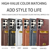 お買い得  サムスン用ケース-電話 ケース 用途 S24 Ultra S24 Plus S24 S23 S23 Ultra S23 Plus バックカバー スタンド付き 磁石バックル カード挿入口 レトロ風 TPU PUレザー