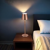 זול מנורות שולחן-מנורת שולחן אלחוטית LED מודרנית, מנורת אווירה בבית קפה רטרו, מנורת שולחן נטענת USB עמעום מגע לבר, לבית או למשרד