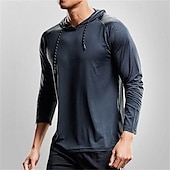billige Løpe T-skjorter og tanktopper-Herre T-skjorte til jogging Treningstrøyer Reflekterende Stripe Langermet T-skjorte Avslappet treningsklær Høst Vindtett Pustende Treningsøkt Løp Vandring Sports Sportsklær Ensfarget Marinebl