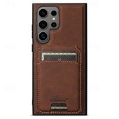 Недорогие Чехлы для Samsung-телефон Кейс для Назначение S24 S24 Ultra Plus S23 Ultra Plus S23 S22 S22 Плюс Ультра S25 Ультра Кейс на заднюю панель со стендом Магнитный Разъем для карты Ретро ТПУ ПК Кожа PU