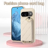 お買い得  その他のスマホケース-電話 ケース 用途 ピクセル9プロ ピクセル9プロXL Pixel 8 Pro Pixel 8 ピクセル9 バックカバー スタンド付き ストラップ付き カード挿入口 レトロ風 TPU PUレザー