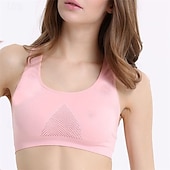 cheap Sports Bras &amp; Vests-Sports Bra Hollow Mesh Back Sports Bra Fitness Yoga Vest Shockproof Yoga Bra Without Steel Ring