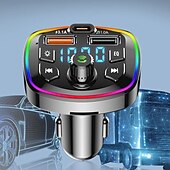 cheap Car Charger-USB Car Charger Quick Charge Bluetooth 5.0 FM Transmitter USB Type C 65W Car Fast Charging Bluetooth FM Transmitter Music Player