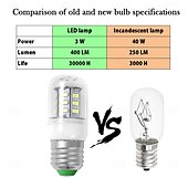 Χαμηλού Κόστους LED Λάμπες Καλαμπόκι-e26 led λαμπτήρας ψυγείου 3w 120v 400lm 40w ισοδύναμος λαμπτήρας ψυχρού αέρα 2-συσκευασία