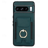 お買い得  その他のスマホケース-電話 ケース 用途 ピクセル9プロ ピクセル9プロXL Pixel 8 Pro Pixel 8 ピクセル9 バックカバー バンカーリング カード挿入口 耐衝撃 レトロ風 TPU PUレザー