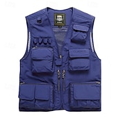 preiswerte Westen-Herren Weste für Wanderer Wander-Fleeceweste Ärmellos Weste Außen Atmungsaktiv Komfortabel Tasche Polyester Dunkelgrau Schwarz Gelb Jagd Angeln Klettern