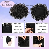 economico Chignon-Chignon Chignon Con clip Capelli sintetici Pezzo di capelli Estensione capelli Riccio Feste Giornaliero Da tutti i giorni Marrone scuro Nero Biondo