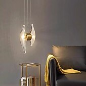 abordables Suspension-suspension en verre postmoderne à LED 2 lumières tête de lit en cuivre lustre suspendu luminaires suspension 110-240v