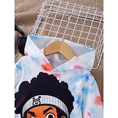 voordelige Sets-2-delig Peuter Jongens Set met capuchon en joggingbroek Kleding Anime Brief Lange mouw Ronde hals Set School Modieus Stoer Herfst Winter 4-7 jaar Wit