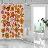 baratos Cortinas de Banho-Cortina de Chuveiro com 12 Ganchos 180cm*180cm(70&quot;*70&quot;) Poliéster Lavável Impermeável Padrão de Decoração de Banheiro para Banheira com Flores Peônia Vintage