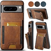 זול תיק טלפון אחר-טלפון מגן עבור Pixel 9 Pro Pixel 9 Pro XL Pixel 8 Pro Pixel 8 פיקסל 9 Pixel 7 Pixel 7 Pro Pixel 6 Pixel 6 Pro כיסוי אחורי עם מעמד חריץ לכרטיס עמיד בזעזועים רטרו TPU PC עור PU