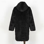 billiga Herrjackor och -rockar-Herr Vinterjacka Fleece-jacka Fuskpälskappa Dagligen Semester Håller värmen Håller värmen Fleece Höst vinter Leopardtryck Mode Streetwear Huva Lång Svart Vit Gul Jacka