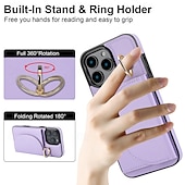 tanie Etui do iPhone&#039;ów-telefon Kılıf Na iPhone&#039;a 16 Pro Max Plusa iPhone&#039;a 15 Pro MaxPlus iPhone 14 13 12 11 Pro Max Plus iPhone 14 Pro Max iPhone 13 12 11 Pro Max Osłona tylna Uchwyt pierścieniowy Gniazdo karty Odporny na