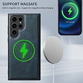 Недорогие Чехлы для Samsung-телефон Кейс для Назначение S24 S24 Ultra Plus S23 Ultra Plus S23 S22 S22 Плюс Ультра S25 Ультра Кейс на заднюю панель со стендом Съемный Магнитный Ретро ТПУ ПК Кожа PU