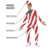 ieftine Costume de Craciun pentru adulti-trestie de bomboane Costum Bărbați Băieți Crăciun Ajunul Craciunului Costum Cosplay Adulți Pentru copii Crăciun Vârf Pantaloni Guler Pălărie