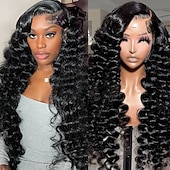 baratos Perucas de seda frontais de cabelo natural-Perucas lace front soltas 13x6, cabelo humano, densidade 150%, para mulheres negras, pré-arrancadas com cabelo de bebê