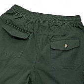 cheap Cargo Pants-Men&#039;s Cargo Pants Trousers Casual Pants Drawstring Elastic Waist Straight Leg Plain Comfort Soft Full Length Outdoor Casual Daily Fashion Streetwear Black Green