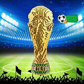 abordables Jouets de construction-Ensemble de construction de modèle de trophée de coupe du monde en micro-blocs d&#039;architecture - 4000 pièces - Jouet en micro-briques - Cadeau pour adultes, enfants et amateurs de football