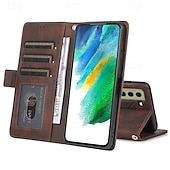 abordables Coques Samsung-téléphone Coque Pour S23 S22 S21 S20 Plus Ultra S21 FE A72 A52 A32 A22 A12 A71 A51 A31 A21s S20 FE Couvercle rabattable Avec Support avec dragonne Fente pour carte Rétro TPU faux cuir
