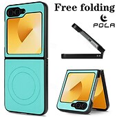 お買い得  サムスン用ケース-電話 ケース 用途 Zフリップ6 Z Flip 5 Z Flip 4 バックカバー スタンド付き 磁石バックル ワイヤレス充電をサポート レトロ風 TPU PUレザー
