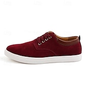 economico Sneakers da uomo-scarpe da ginnastica casual da uomo in pelle scamosciata con lacci – scarpe basse retrò marroni con comoda suola bianca per l&#039;uso quotidiano