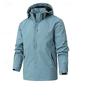 voordelige Fleece &amp; 3-in-1 Jassen-Voor heren Regenjack Buiten waterdicht Winddicht Wandeloutfits Wandelkleding Lente Herfst Windjacks Effen Kleur Donker Grijs Zwart Wit