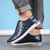 baratos Ténis para Homem-tênis masculino casual acolchoado - azul marinho, design com cadarço, confortável e leve, perfeito para uso diário