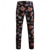 baratos Ternos Estampados-ternos de natal masculinos pretos com estampa de floco de neve, 3 peças, ajuste sob medida, abotoamento simples, um botão, 2024