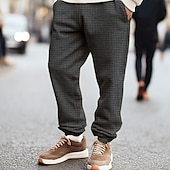preiswerte Sweatpants-Herren Jogginghose Trainingshose Jogginghose Jogger Hose Hosen Waffelhose Tasche Glatt Weich Draussen In voller Länge Casual Täglich Wochenende Sport Modisch Schwarz Blau Mikro-elastisch
