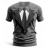 tanie Koszulki 3D-Święta Męskie Świąteczny kostium Podkoszulek Krótki rękaw Podkoszulek Druk 3D Półgolf Koszula Moda Abstrakcja Ulica Sporty na świeżym powietrzu Codzienny Czarny Lato Wiosna Odzież S M L XL XXL XXXL