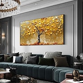 preiswerte Landschaftsgemälde-handgefertigte abstrakte goldene Baumgemälde auf Leinwand handgemalt reich strukturierte Acrylmalerei moderne Ölgemälde Wandkunst handgemaltes Kunstwerk Ölgemälde für Wohnzimmer Wanddekoration