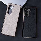 Недорогие Чехлы для Samsung-телефон Кейс для Назначение SSamsung Galaxy Z-сгиб 6 Z Fold 5 Z Fold 4 Z Fold 3 Кейс на заднюю панель и протектор экрана Защита от удара ПК Кожа PU