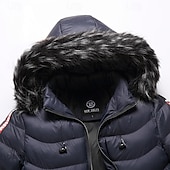 preiswerte Daunenjacken &amp; Parkas für Herren-Herren Wintermantel Daunenjacke Gepolstert Tasche Abnehmbare Kapuze Polyester Urlaub Alltagskleidung Date Regulär Mode Lässig Bequem Thermowarm Herbst Winter Farbblock Wein Schwarz Gelb Dunkelgrün