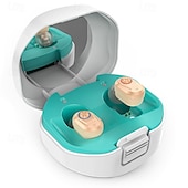 ieftine Protecţie individuală-mini aparate auditive portabile tws compartiment de încărcare aparate auditive invizibile în ureche de rezistență lungă audiphone încărcare magnetică asistată amplificator de sunet pentru o persoană în vârstă
