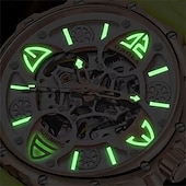 abordables Relojes mecánicos-Reloj de hombre ONOLA lujo moda de alta calidad hueco automático mecánico impermeable reloj de pulsera de silicona