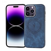 お買い得  iPhone用ケース-電話 ケース 用途 iPhone 16 Pro Max プラス iPhone 15 プロマックスプラス iPhone 14 13 12 11 Pro Max Plus iPhone 14 Pro Max iPhone 13 12 11 Pro Max バックカバー 磁石バックル ワイヤレス充電をサポート 耐衝撃 レトロ風 TPU PUレザー