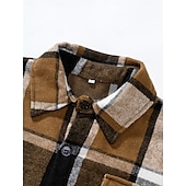 economico Camicie da uomo-Per uomo Camicia Camicia di flanella Sovracamicia A quadri Esterno Strada Nero Rosso Marrone Manica lunga Inverno Primavera &amp; Autunno Abbigliamento