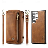 levne Pouzdra pro Samsung-telefon Carcasă Pro S24 S24 Ultra Plus S23 Ultra Plus S23 S22 S22 Plus Ultra Zadní kryt Pouzdro na peněženku se stojánkem Zip s Lanyardem Retro TPU PU kůže