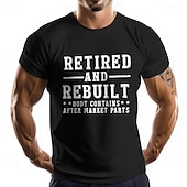 ieftine Tricou grafic pentru bărbați-Bărbați Imprimat cu litere Amuzant Retras Tricou Tee Top 100% Bumbac Manșon scurt Grafic Cămaşă Negru Alb Verde Militar Tricou confortabil Vacanță Stradă Îmbrăcăminte de designer de modă